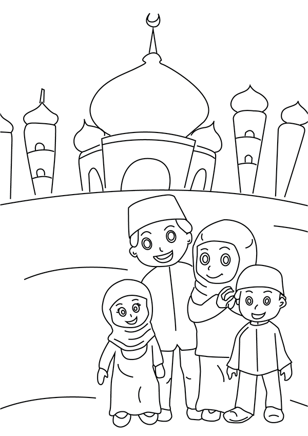 600x849 Ramadan Colouring Pages Mosque, Muslim And Ramadan