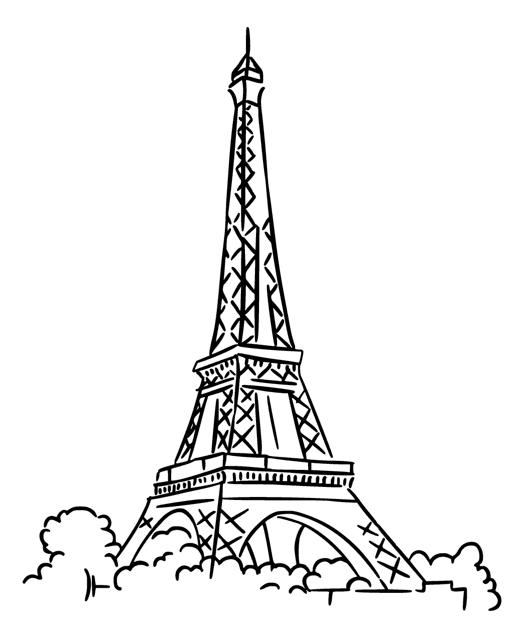 1024x1245 Paris Eiffel Tower Coloring Pages