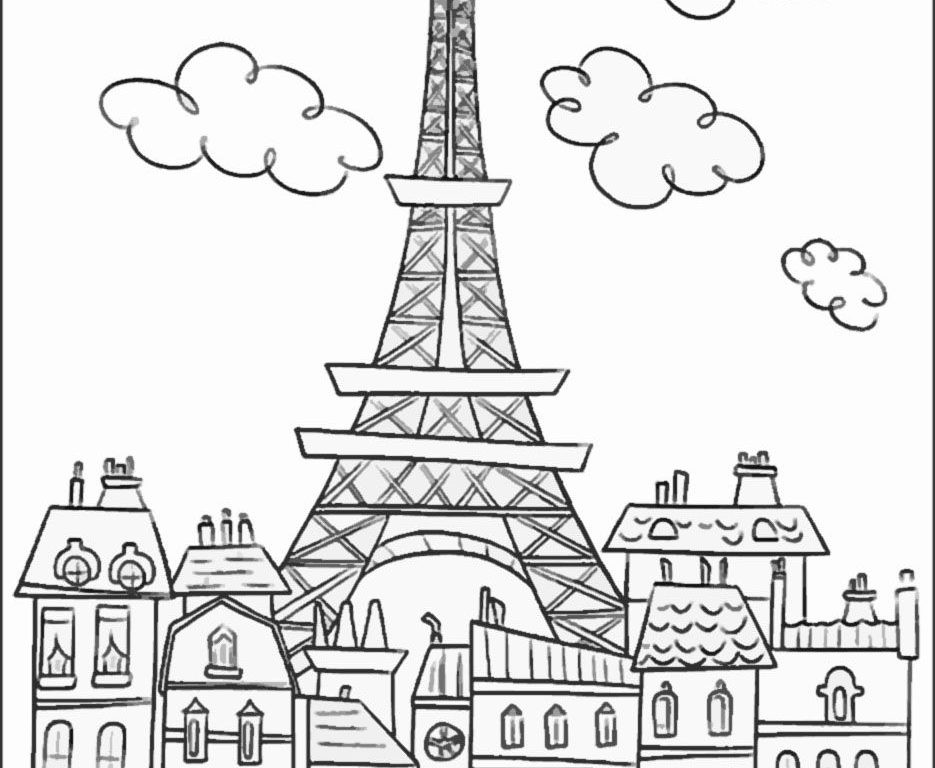 Eiffel Tower Coloring Pages For Kids
