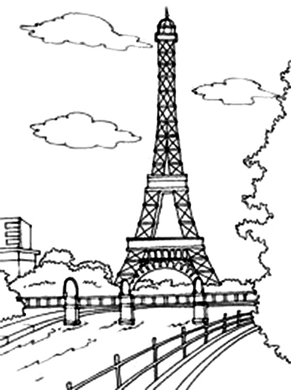 600x804 Beautiful View Of Eiffel Tower Coloring Page