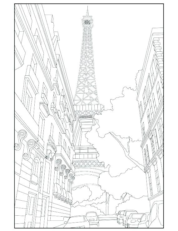 570x738 Unique Tower Coloring Pages Free Download Embroider The In Eiffel