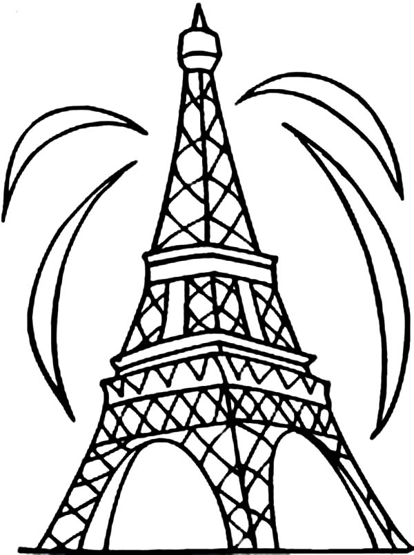 600x804 Eiffel Tower Coloring Page