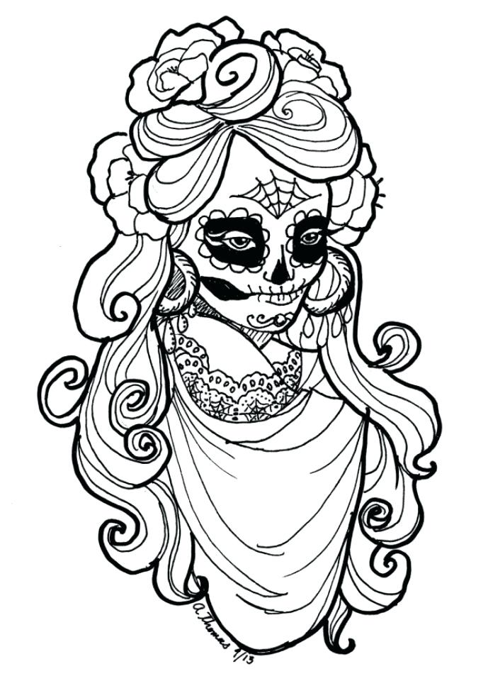 689x960 Dia De Los Muertos Coloring Pages Coloring Ideas Pro