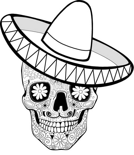 569x660 Gorgeous Dia De Los Muertos Skull Coloring Pages Diy Coloring Page
