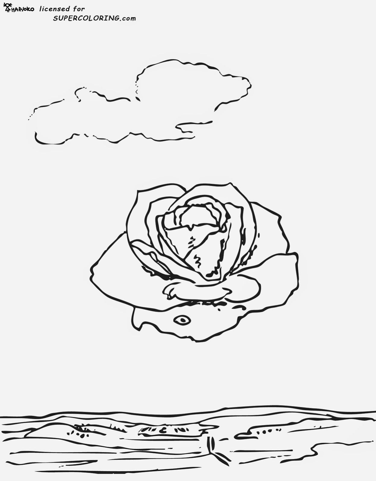 1249x1600 Rosa Meditativa Para Colorear. Salvador