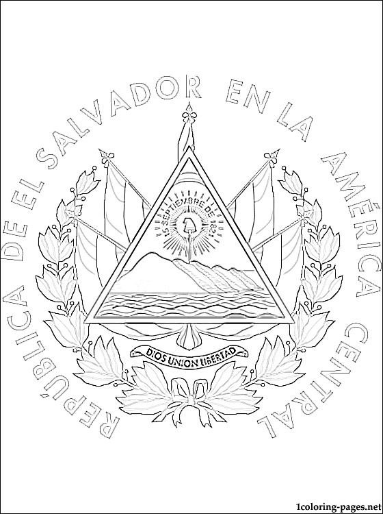 560x750 El Salvador Flag Coloring Page