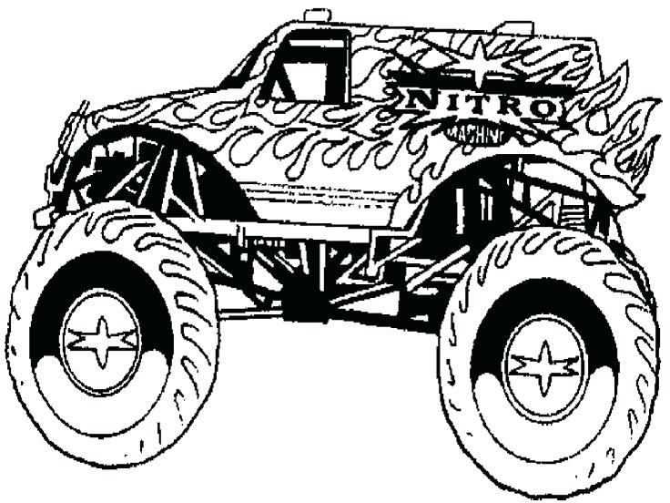 736x552 El Toro Loco Monster Truck Coloring Page As Well As Kid Friendly