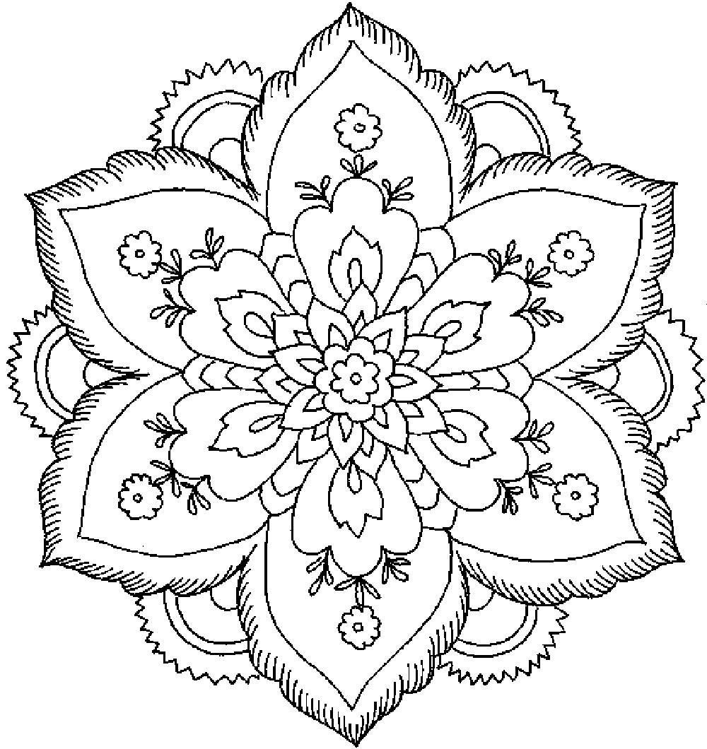 1000x1060 Elaborate Flower Coloring Pages Coloring Page Fun