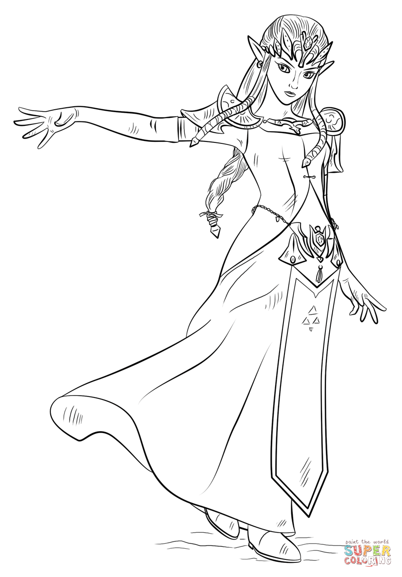 824x1183 Princess Zelda Coloring Page Free Printable Coloring Pages