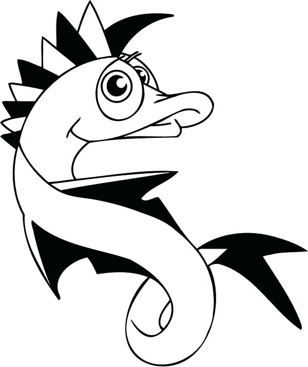 600x716 Eel Coloring Pages Eel Coloring Pages Coloring Page Eel Electric