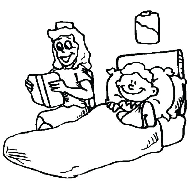 600x600 Fan Coloring Pages Bed Coloring Page Health Boy Hospital Bed