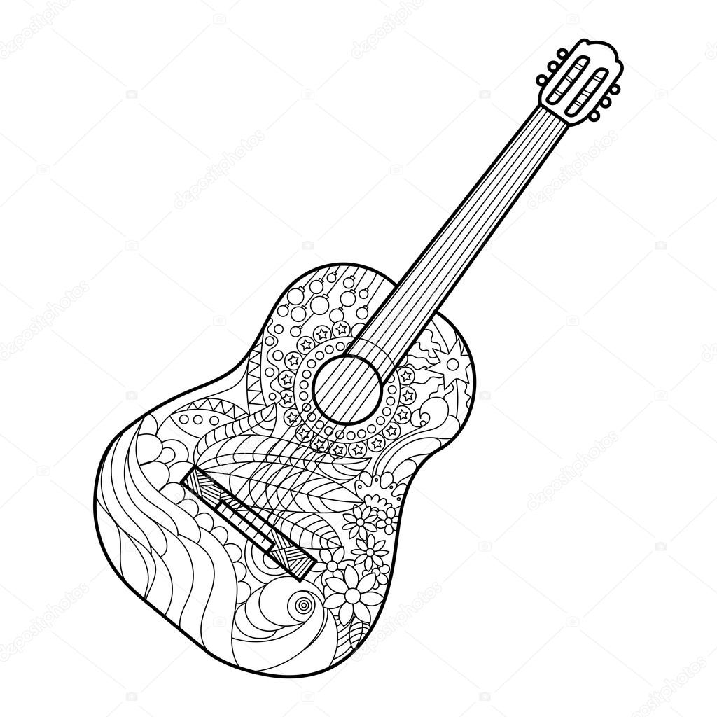 Electric Guitar Coloring Page
