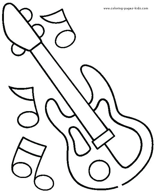 520x641 Guitar Coloring Page Guitar Coloring Pages 6 String Guitar