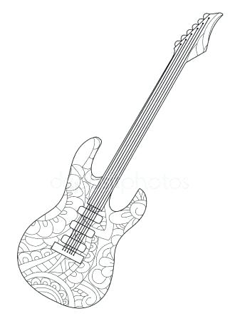 337x450 Guitar Coloring Pictures The Guitar Coloring Page Electric Guitar