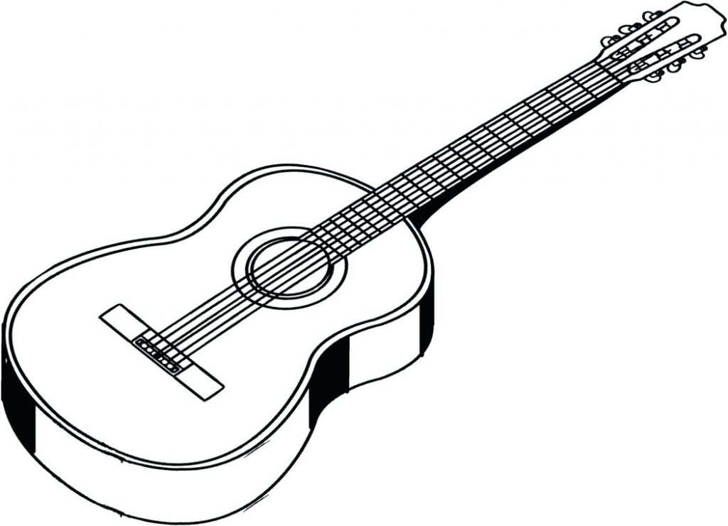 1024x740 Coloring Pages ~ Guitar Coloring Pages Free Printable Page