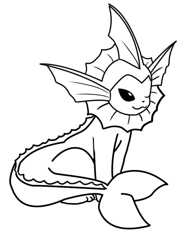 628x765 Vaporeon Coloring Page By Bellatrixie White