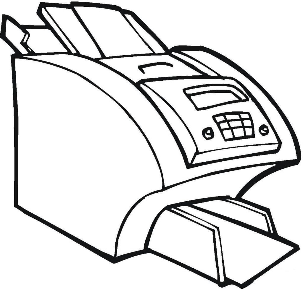 1024x978 Big Printer For The Office Electronic Coloring Page