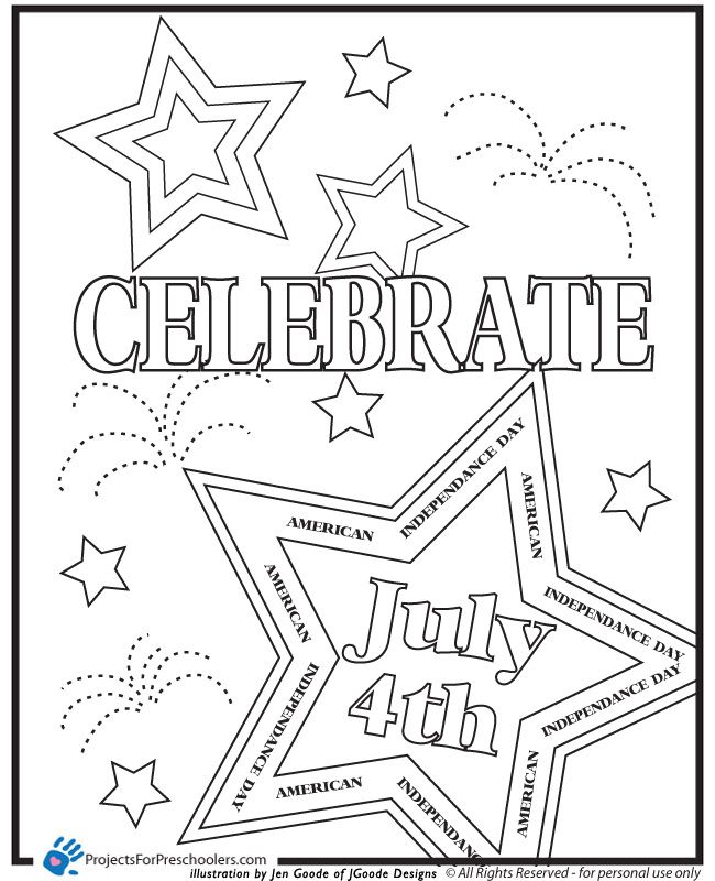 650x800 Fourth Of July (Usa) Coloring Pages For Preschool, Kindergarten