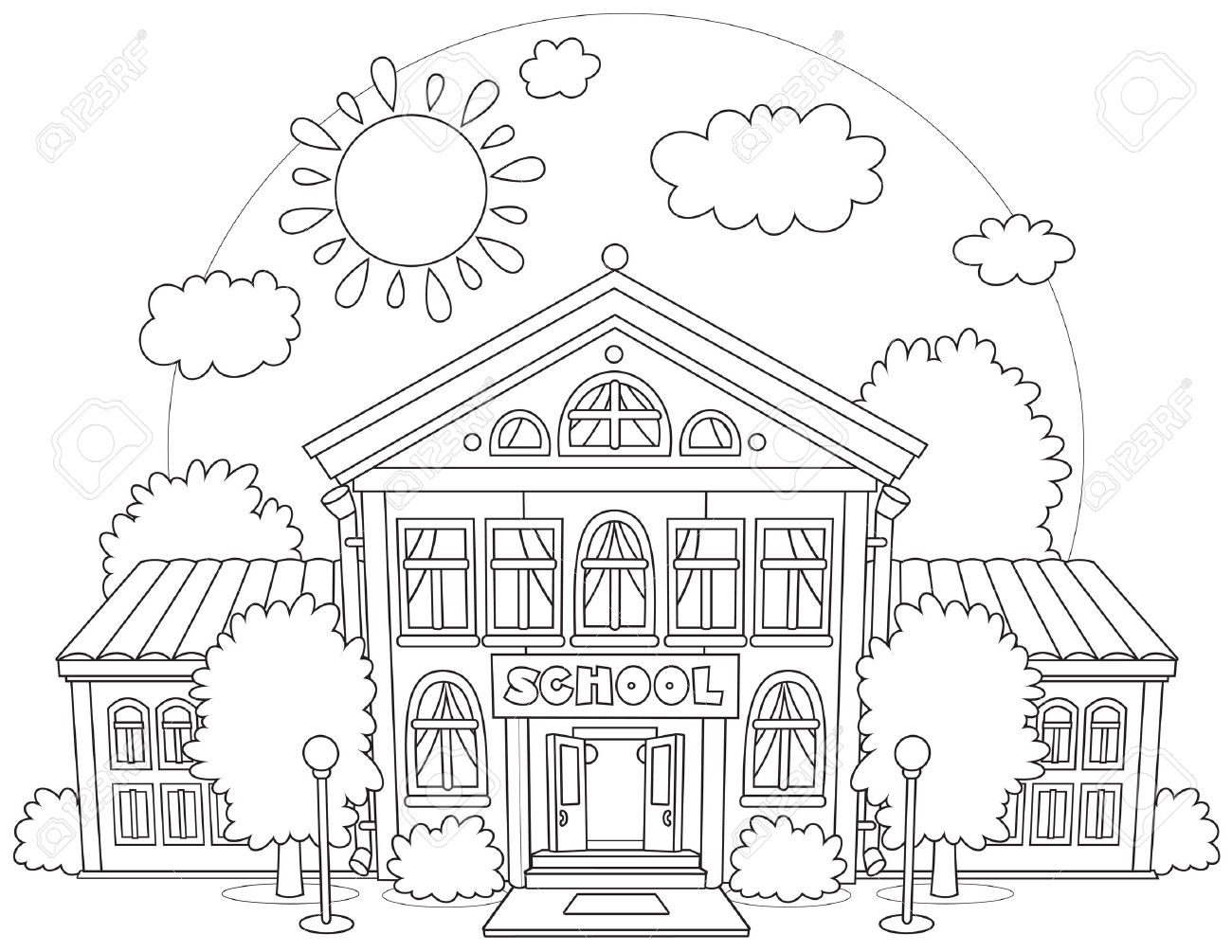 1300x1005 Happy Coloring Pages Of School Building Hurry New Pa 15731 Unknown