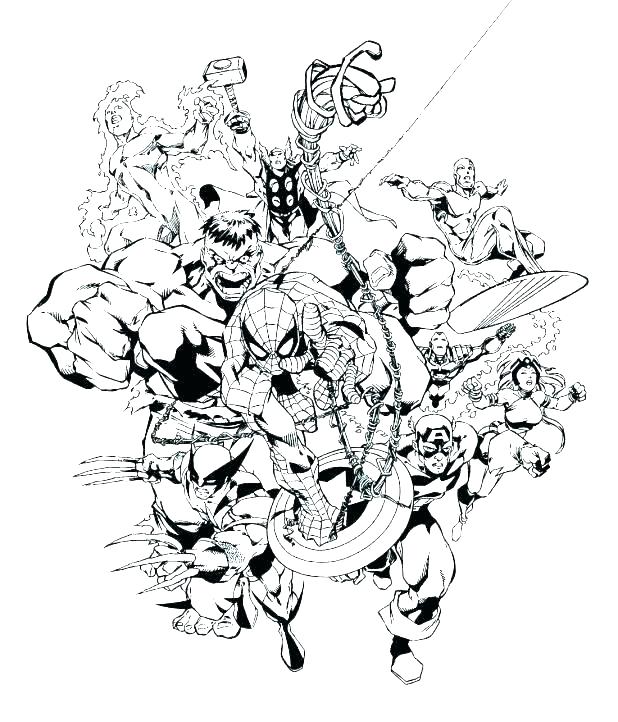 618x722 Comic Coloring Books For Adults And Comic Coloring Pages Marvel