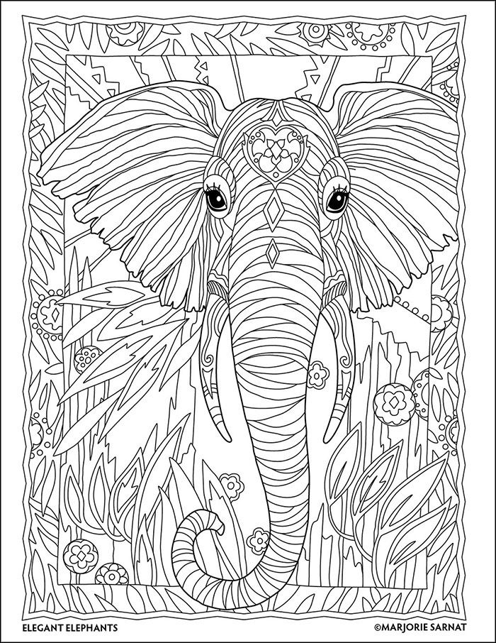 Elephant Adult Coloring Pages