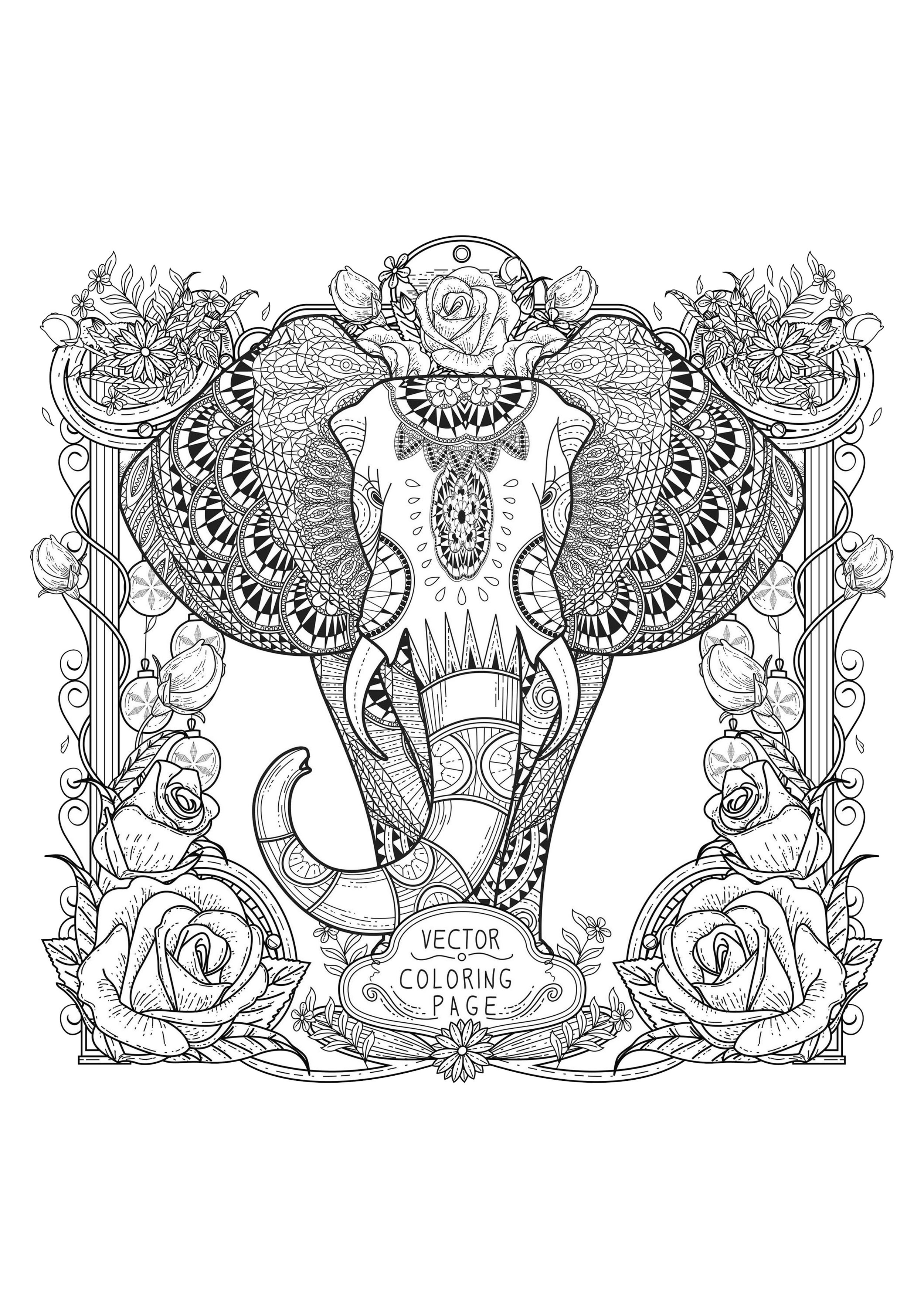 2500x3536 Elephant With Patterns