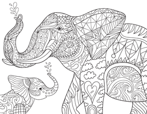 300x232 Adult Coloring Pages Of Elephants Color Bros