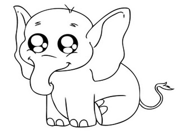 Elephant Cartoon Coloring Pages