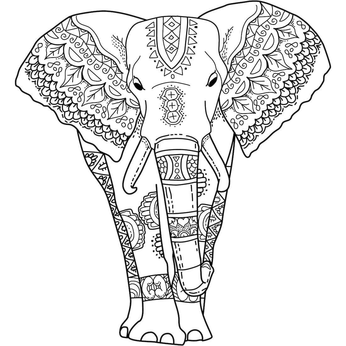 1100x1100 Sensational Elephant Coloring Pages For Adults