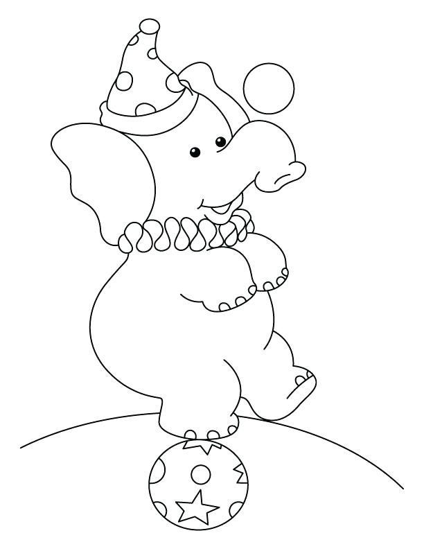 612x792 Elephant Coloring Pages For Preschool Circus Elephant Standing