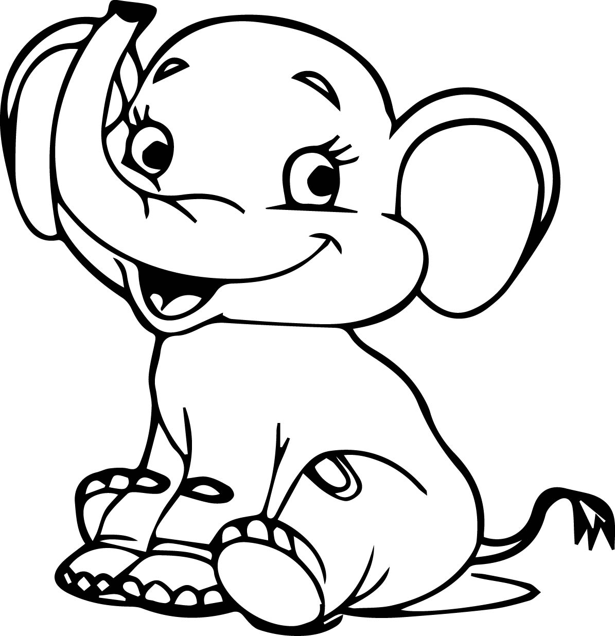 1195x1236 Elephant Coloring Book Pages