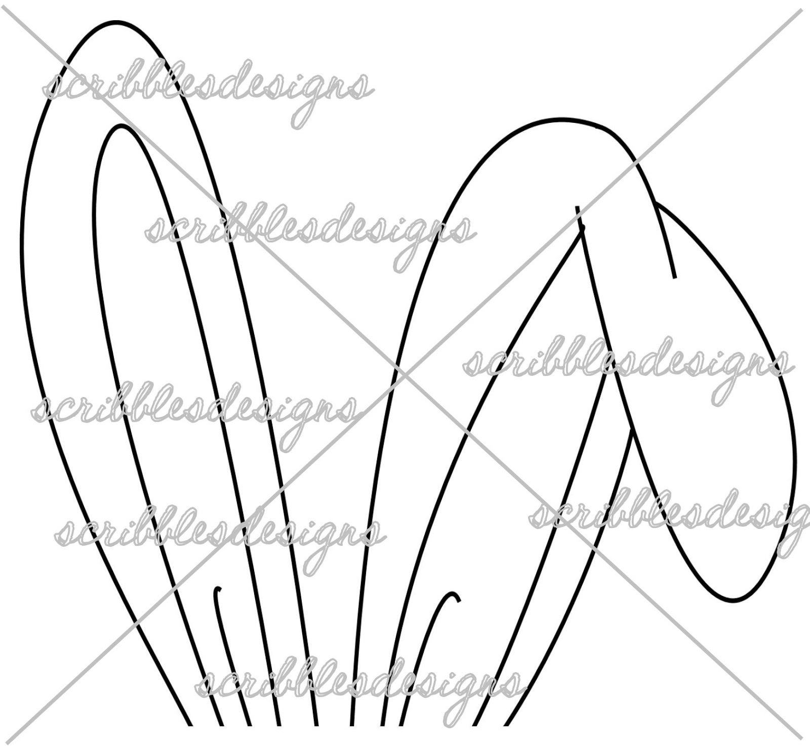 1600x1475 Bunny Ears Coloring Page