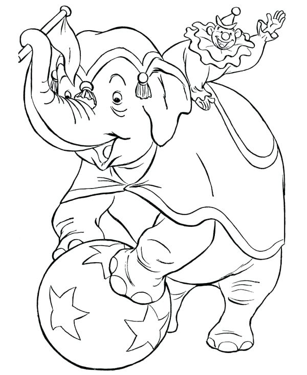 600x734 Clown Coloring Pages Circus Elephant And Circus Clowns Coloring