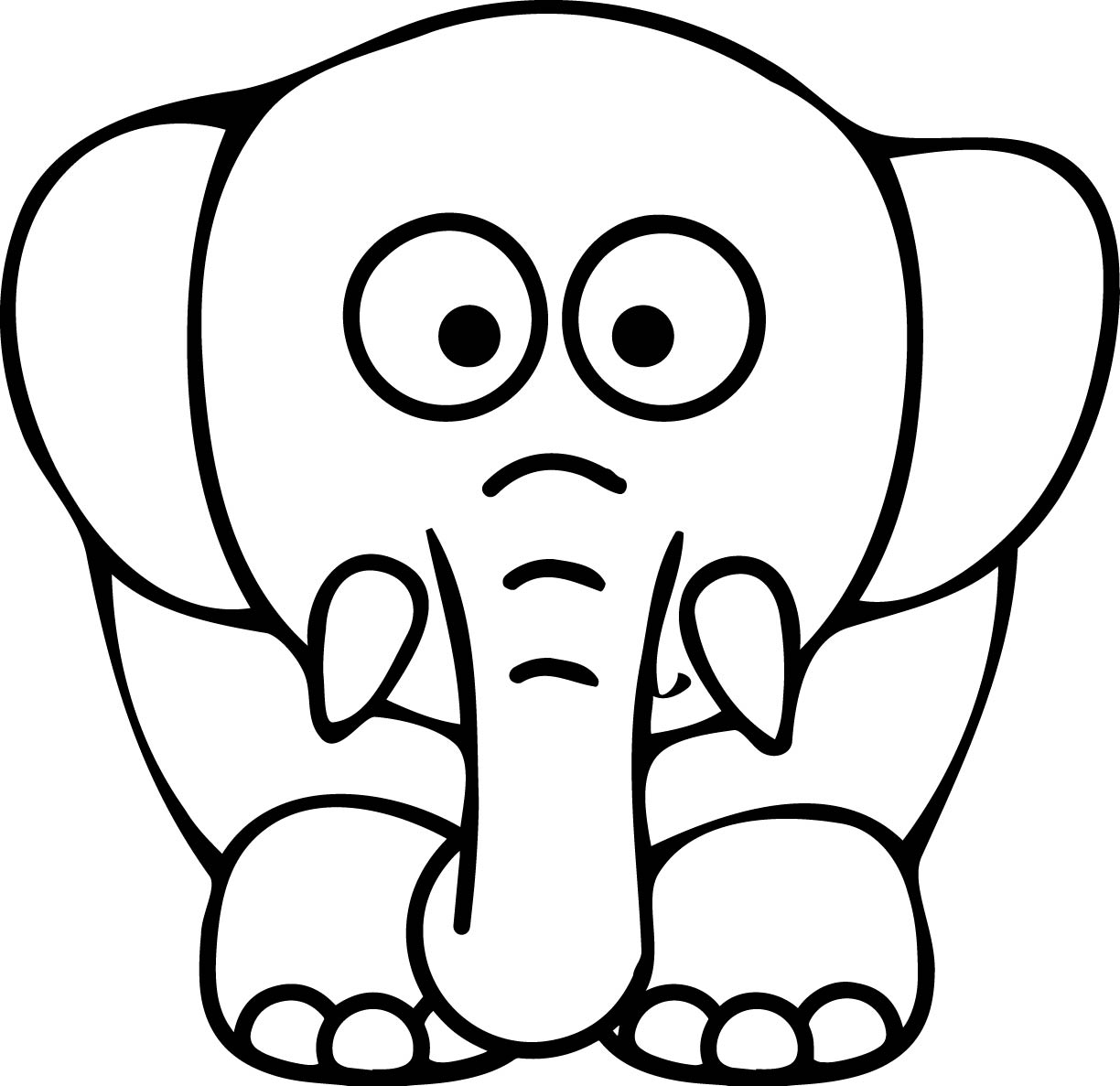 1224x1187 Edge Elephant Face Coloring Page Impressive Color Sheet Cool Ideas