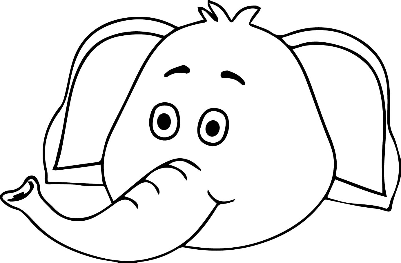1383x907 Elephant Face Coloring Pages
