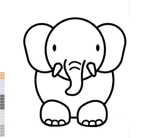 588x551 Baby Elephant Coloring Pages