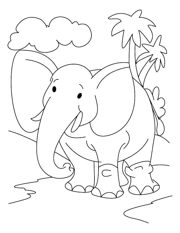 Elephant Head Coloring Page