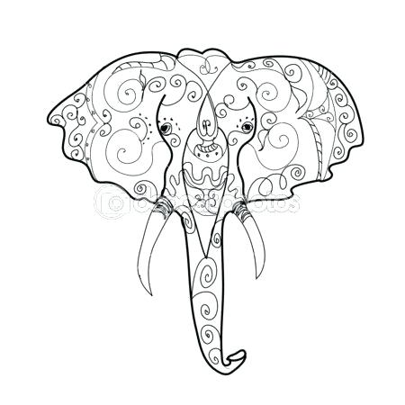 450x450 Elephant Head Coloring Page Elephant Color Pages Elephant Coloring