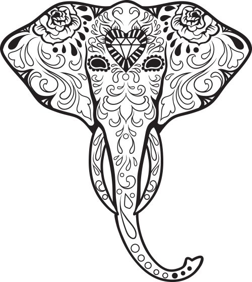 500x559 Sugar Skull Animal Coloring Pages
