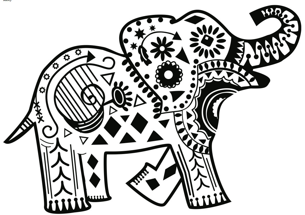 1062x751 Abstract Elephant Coloring Pages