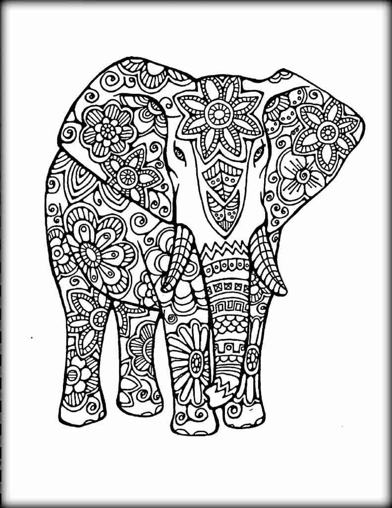 791x1024 Elephant Mandala Coloring Pages For Adults Free Printable