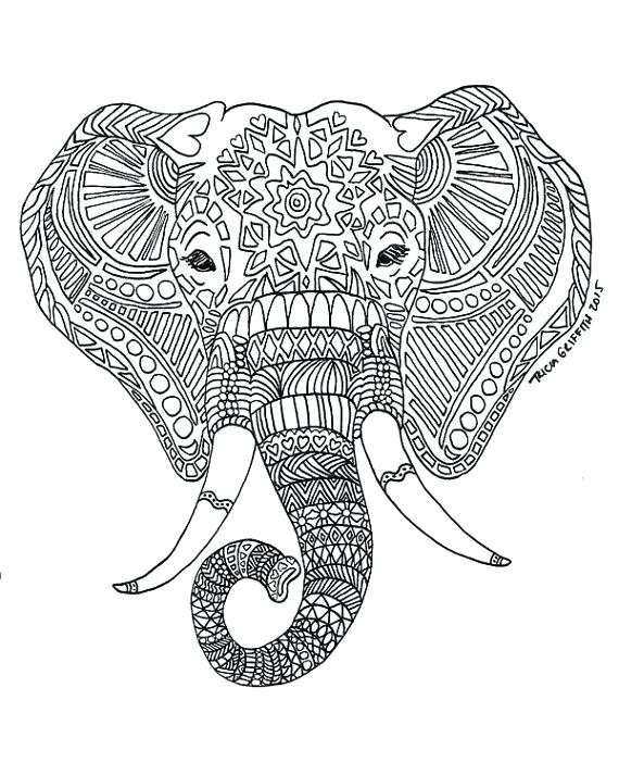 570x713 Coloring Pages Elephant Elephant Mandala Coloring Pages Printable