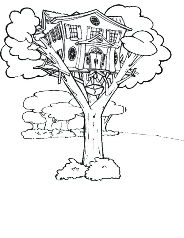 600x776 Tree House Coloring Pages With Elevator Coloring Page Magic Tree