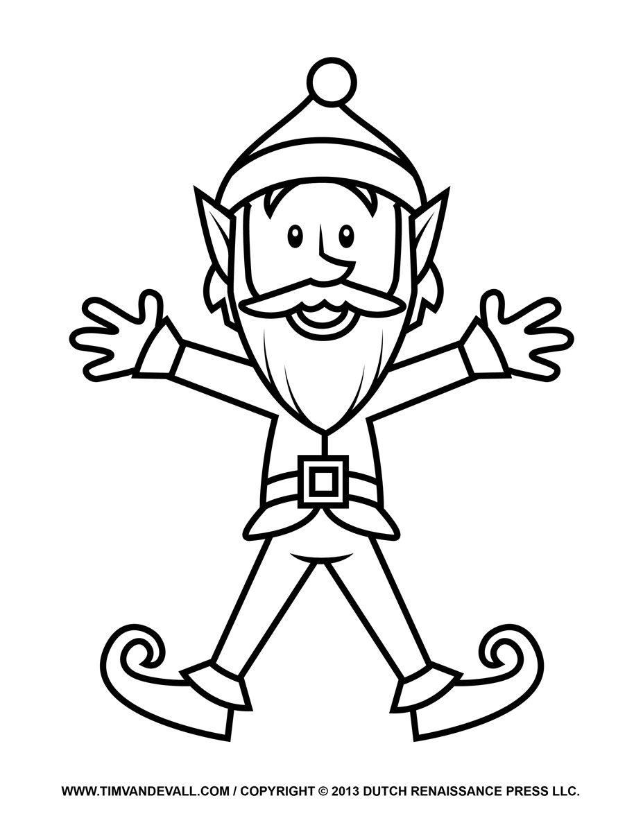 927x1200 Elf Coloring Pages To Download And Print For Free