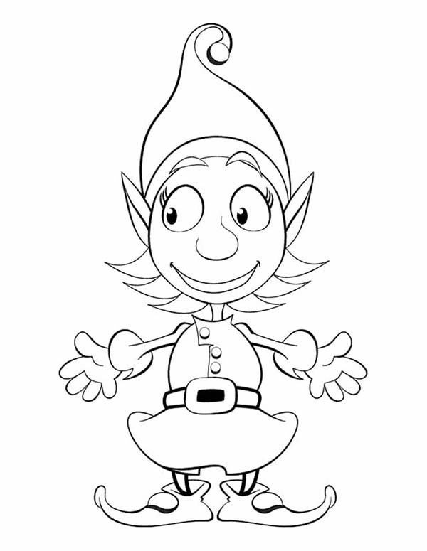 600x775 Cute Girl Elf Coloring Page Color Luna