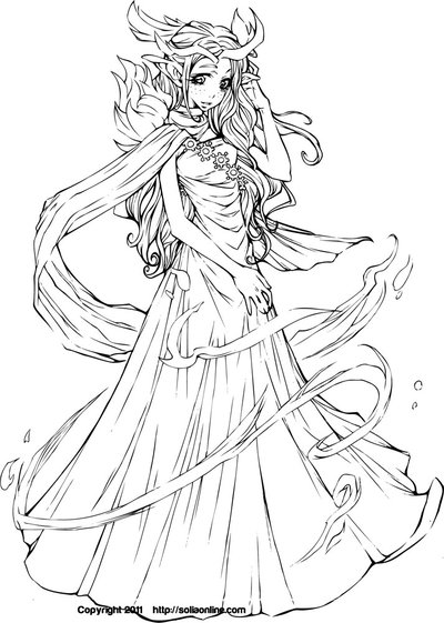 400x561 Anime Elf Coloring Pages