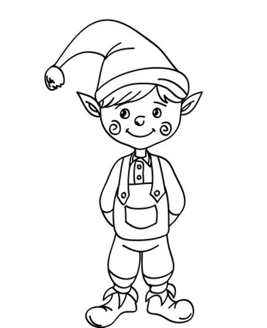 852x1046 Elf Coloring Pages