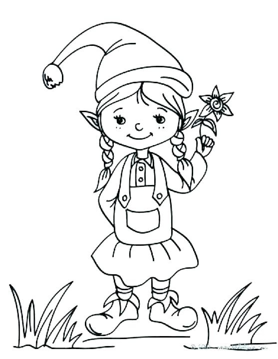 557x720 Elf Coloring Pages Girl On The Shelf Elves Colouring Printable