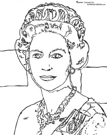 370x465 Queen Elizabeth By Andy Warhol Coloring Page . @ Just Coloring