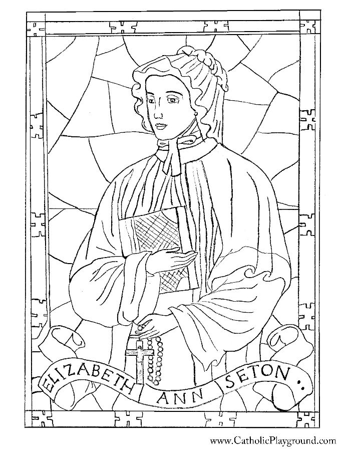695x900 Saint Elizabeth Ann Seton Coloring Page Catholic Playground